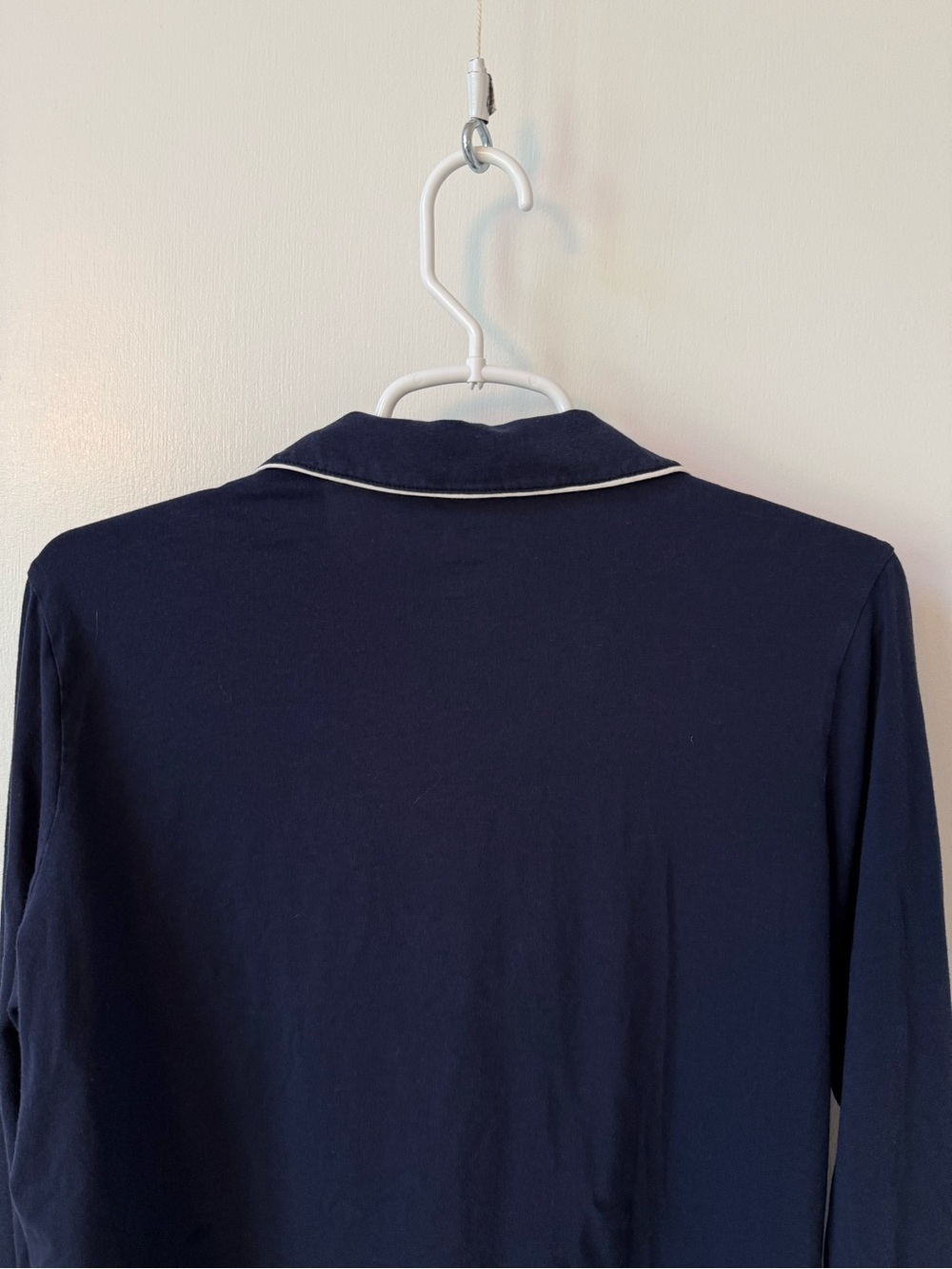 LL Bean Super Soft Shrink-Free Button-Front Long Sleeve Pajama Set Bright Navy - Picture 9 of 16